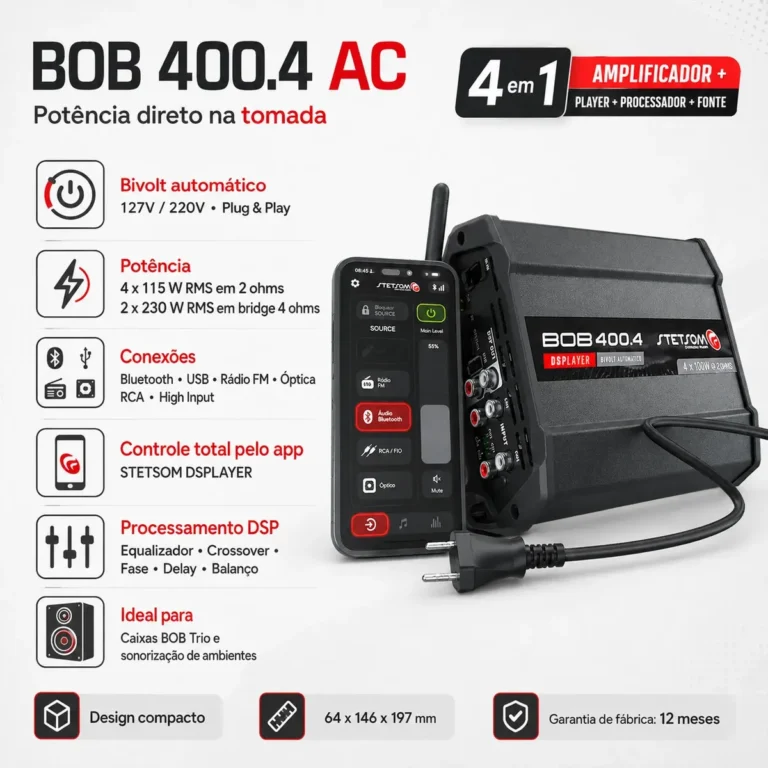 Lançamento !!! BOB400.4 DSPlayer AC Bivolt